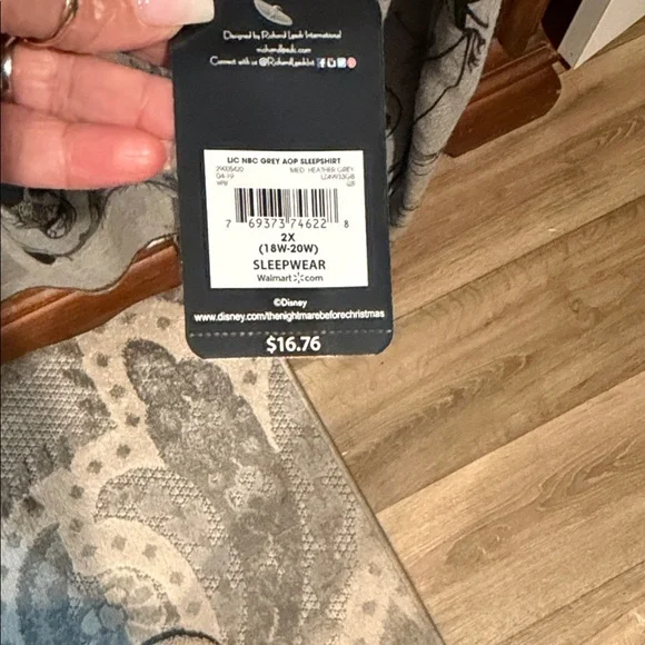 Disney Gray Nightmare Before Christmas Long Sleeve Shirt - Picture 4 of 4